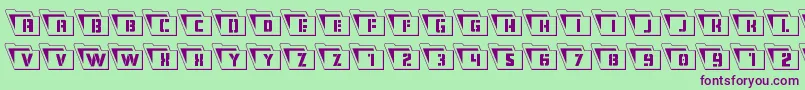 Eyesonlyoutsemicondleft Font – Purple Fonts on Green Background