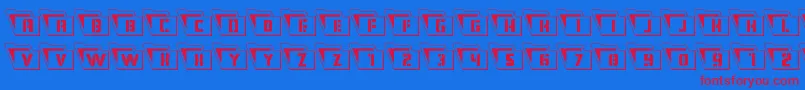 Eyesonlyoutsemicondleft Font – Red Fonts on Blue Background