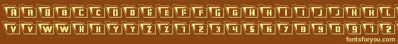 Eyesonlyoutsemicondleft-fontti – keltaiset fontit ruskealla taustalla