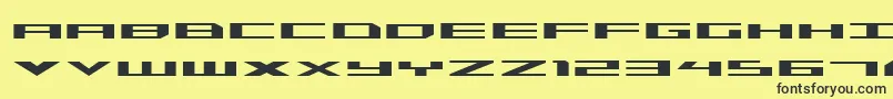 フォントTriremeexp – 黒い文字の黄色い背景