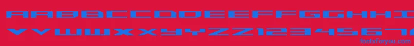 Triremeexp Font – Blue Fonts on Red Background
