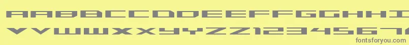 Fonte Triremeexp – fontes cinzas em um fundo amarelo