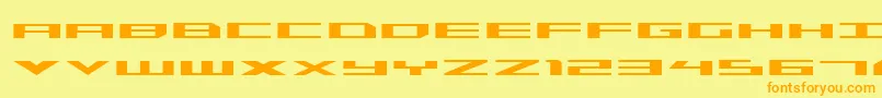 Czcionka Triremeexp – pomarańczowe czcionki na żółtym tle