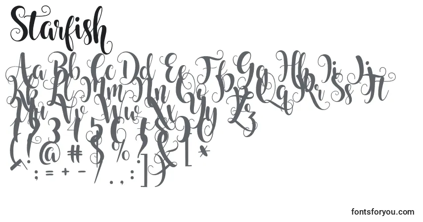 Starfish-fontti – aakkoset, numerot, erikoismerkit