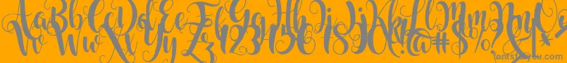 Starfish Font – Gray Fonts on Orange Background