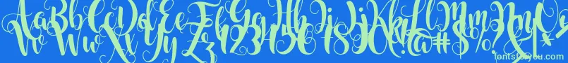 Starfish Font – Green Fonts on Blue Background