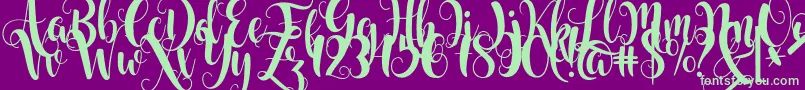 Starfish Font – Green Fonts on Purple Background