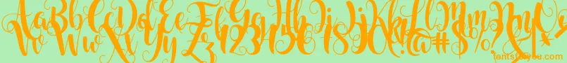 Starfish Font – Orange Fonts on Green Background