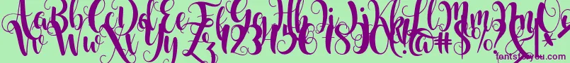 Starfish Font – Purple Fonts on Green Background