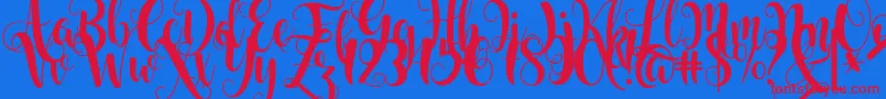 フォントStarfish – 赤い文字の青い背景