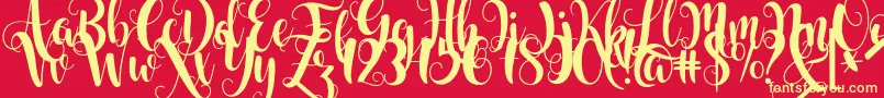 Starfish Font – Yellow Fonts on Red Background