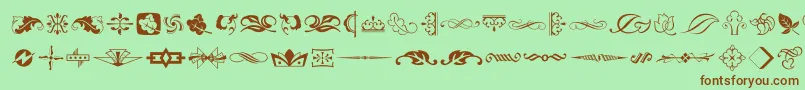 TypeEmbellishmentsTwoLetPlain.1.0-Schriftart – Braune Schriften auf grünem Hintergrund