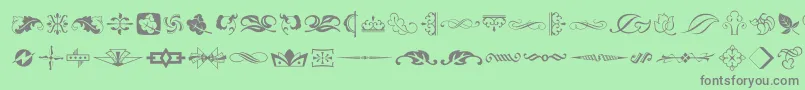 TypeEmbellishmentsTwoLetPlain.1.0-Schriftart – Graue Schriften auf grünem Hintergrund