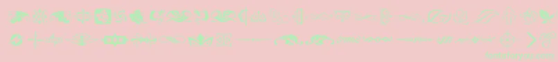 Czcionka TypeEmbellishmentsTwoLetPlain.1.0 – zielone czcionki na różowym tle