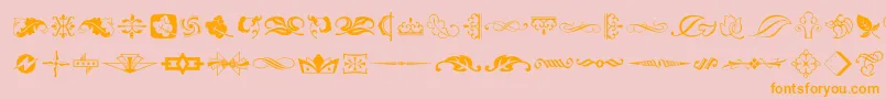 TypeEmbellishmentsTwoLetPlain.1.0-Schriftart – Orangefarbene Schriften auf rosa Hintergrund