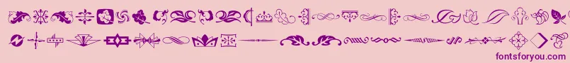 TypeEmbellishmentsTwoLetPlain.1.0 Font – Purple Fonts on Pink Background