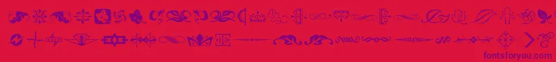 TypeEmbellishmentsTwoLetPlain.1.0 Font – Purple Fonts on Red Background