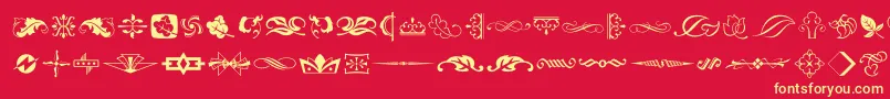 fuente TypeEmbellishmentsTwoLetPlain.1.0 – Fuentes Amarillas Sobre Fondo Rojo