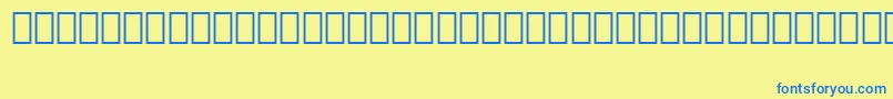 Korong-Schriftart – Blaue Schriften auf gelbem Hintergrund