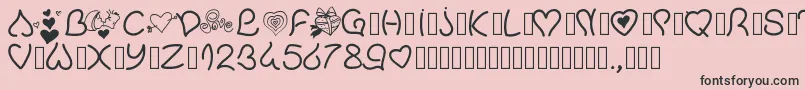 Pwvalentinelove Font – Black Fonts on Pink Background