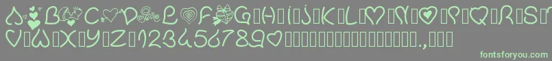 Pwvalentinelove Font – Green Fonts on Gray Background