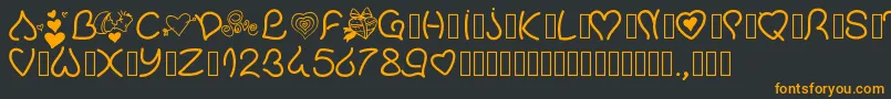 Pwvalentinelove Font – Orange Fonts on Black Background