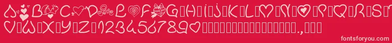 Pwvalentinelove Font – Pink Fonts on Red Background