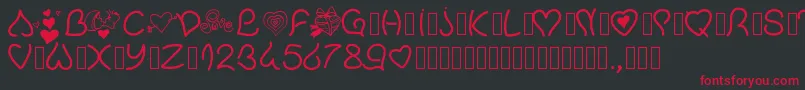 Pwvalentinelove-fontti – punaiset fontit mustalla taustalla