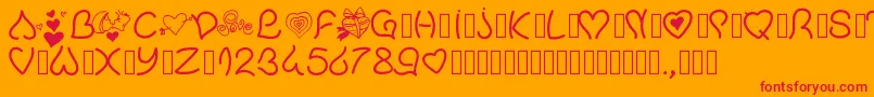 Pwvalentinelove Font – Red Fonts on Orange Background