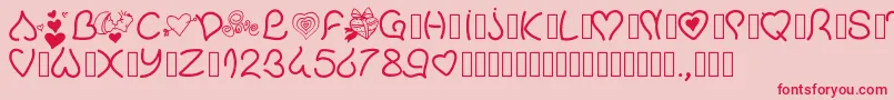 Pwvalentinelove Font – Red Fonts on Pink Background