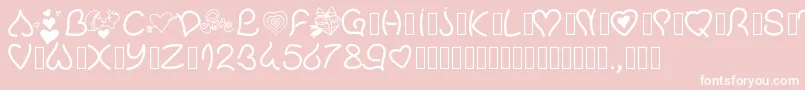 Pwvalentinelove-Schriftart – Weiße Schriften auf rosa Hintergrund