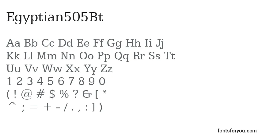Шрифт Egyptian505Bt – алфавит, цифры, специальные символы