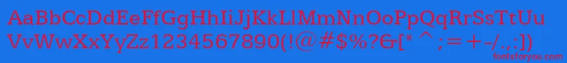 フォントEgyptian505Bt – 赤い文字の青い背景