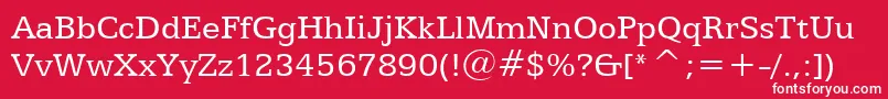 フォントEgyptian505Bt – 赤い背景に白い文字
