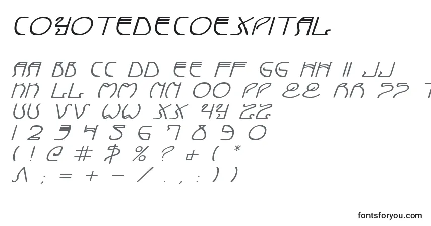 CoyoteDecoExpital Font – alphabet, numbers, special characters