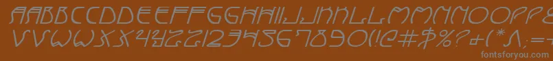 CoyoteDecoExpital-fontti – harmaat kirjasimet ruskealla taustalla