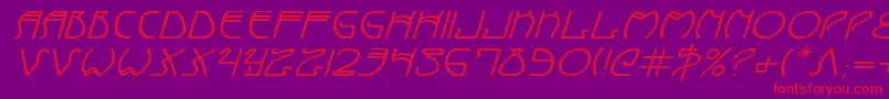 CoyoteDecoExpital Font – Red Fonts on Purple Background