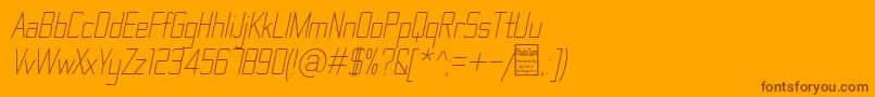 ThematicLightItalicDemo Font – Brown Fonts on Orange Background