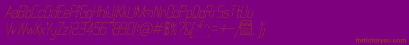 ThematicLightItalicDemo Font – Brown Fonts on Purple Background