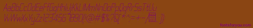 Шрифт ThematicLightItalicDemo – фиолетовые шрифты на коричневом фоне