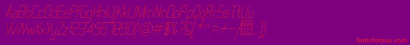 ThematicLightItalicDemo Font – Red Fonts on Purple Background