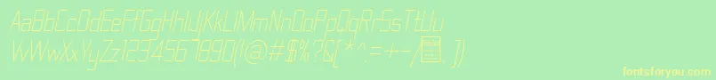 ThematicLightItalicDemo Font – Yellow Fonts on Green Background