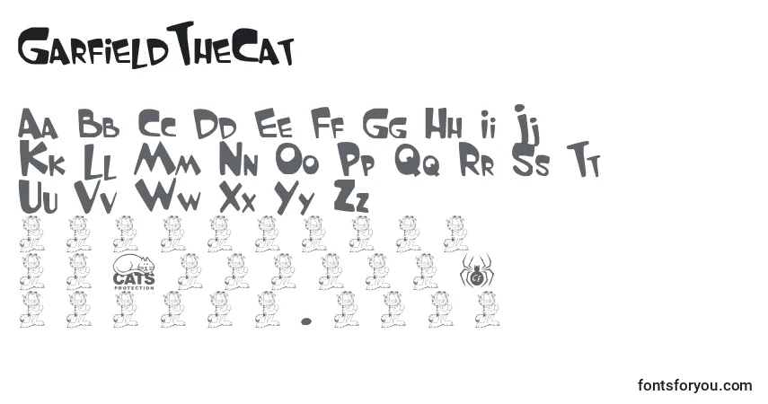 A fonte GarfieldTheCat – alfabeto, números, caracteres especiais