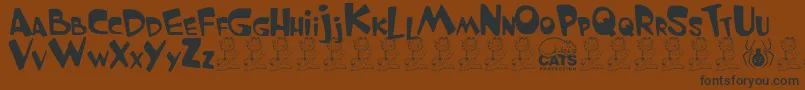 Шрифт GarfieldTheCat – чёрные шрифты на коричневом фоне