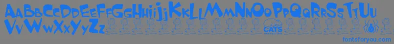 GarfieldTheCat-Schriftart – Blaue Schriften auf grauem Hintergrund