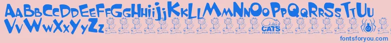 GarfieldTheCat Font – Blue Fonts on Pink Background