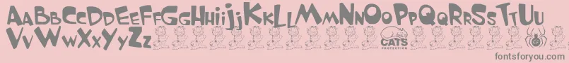 GarfieldTheCat-Schriftart – Graue Schriften auf rosa Hintergrund