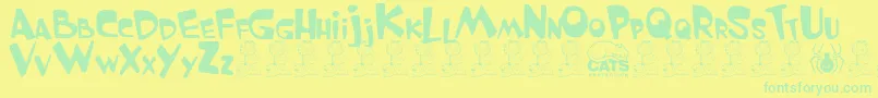 Police GarfieldTheCat – polices vertes sur fond jaune