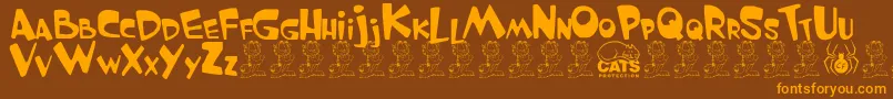 GarfieldTheCat Font – Orange Fonts on Brown Background