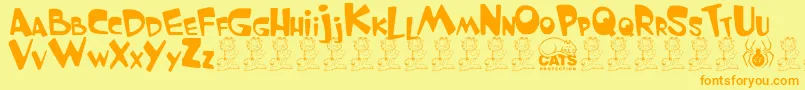 GarfieldTheCat Font – Orange Fonts on Yellow Background